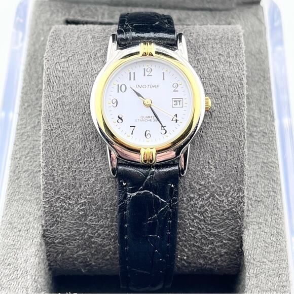 inotime Accessories - INOTIME vintage leather strap two tone ladies watch needs battery